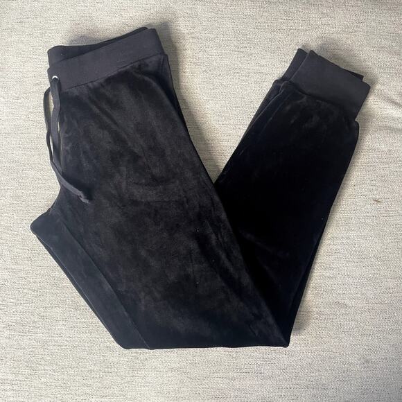 JUICY COUTURE Black Extra Small XS Velour Jogger Pants Lounge - Picture 1 of 4